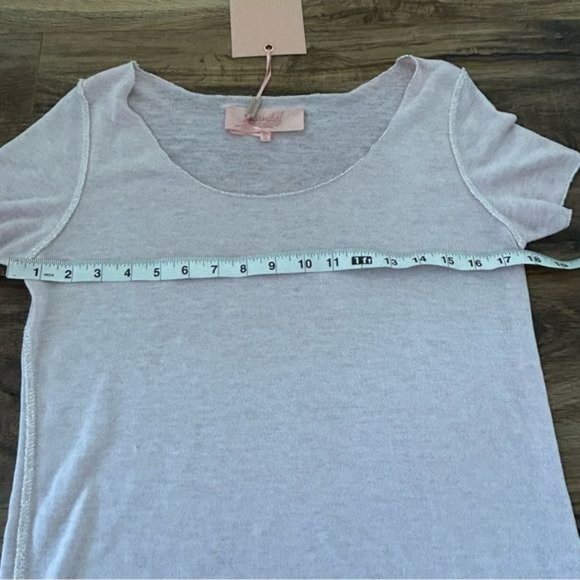 SCANDAL ITALY Semi Sheer Oversized Metallic Trim Knit Top Soft Pink Size S NWT - Picture 11 of 12